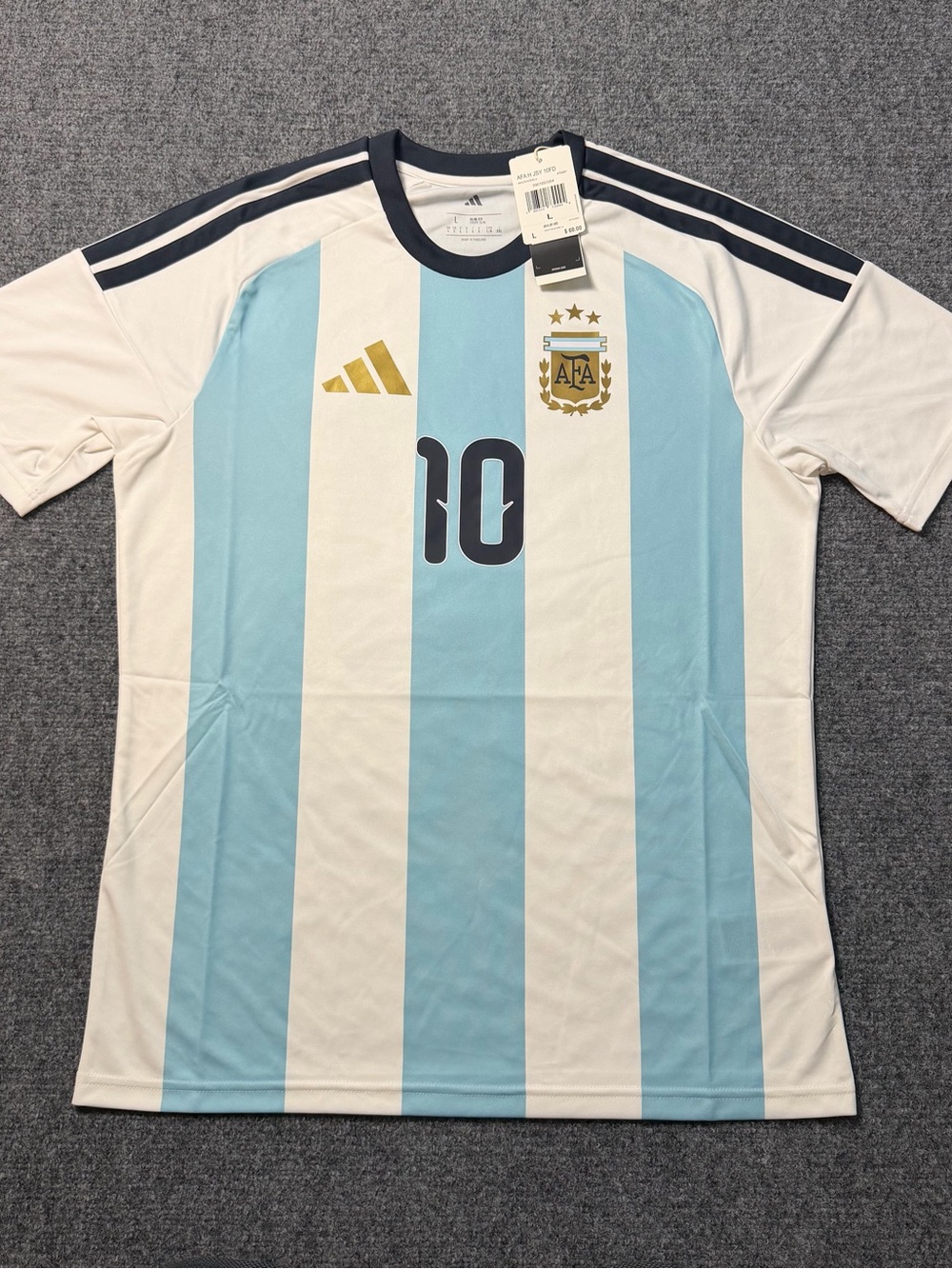 Home Argentina Messi #10 FIFA  26 Jersey White/Light Blue KT0387 size large